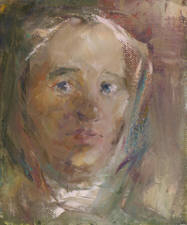 Peinture intitulée "head of a naive girl" par Mishyra Vladimir, Œuvre d'art originale, Huile
