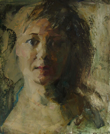 Painting titled "portrait sketch of…" by Mishyra Vladimir, Original Artwork, Oil