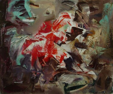 Schilderij getiteld "variations with red" door Mishyra Vladimir, Origineel Kunstwerk, Olie
