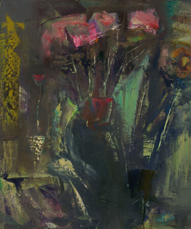 Pintura intitulada "evening bouquet" por Mishyra Vladimir, Obras de arte originais, Óleo