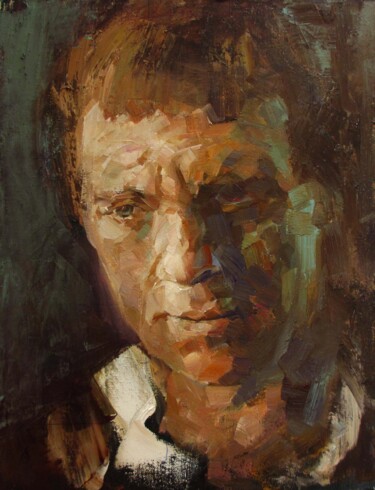 Painting titled "Vysotsky, portrait" by Mishyra Vladimir, Original Artwork, Oil
