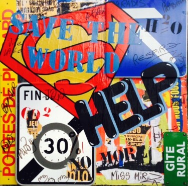 Peinture intitulée "" HELP "" par Miss Mirza, Œuvre d'art originale