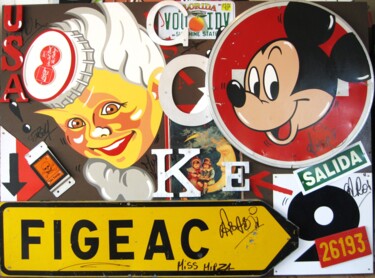 Painting titled "coca et mickey (che…" by Miss Mirza, Original Artwork