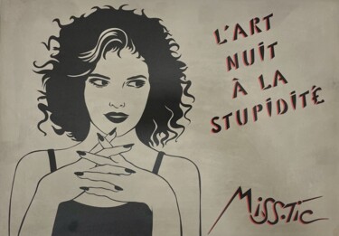 Incisioni, stampe intitolato "L'art nuit à la stu…" da Miss.Tic, Opera d'arte originale, Calcestruzzo