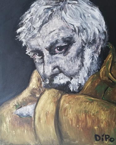 Malerei mit dem Titel "Old man" von Diposartgallery, Original-Kunstwerk, Acryl