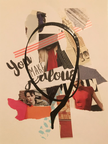 Collages intitulée "jealous" par Miss Eclectic, Œuvre d'art originale