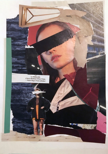 Collages intitolato "la melancolie" da Miss Eclectic, Opera d'arte originale, Carta