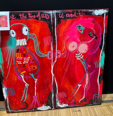 "Just the two of Us…" başlıklı Tablo Martine Diotalevi tarafından, Orijinal sanat, Akrilik