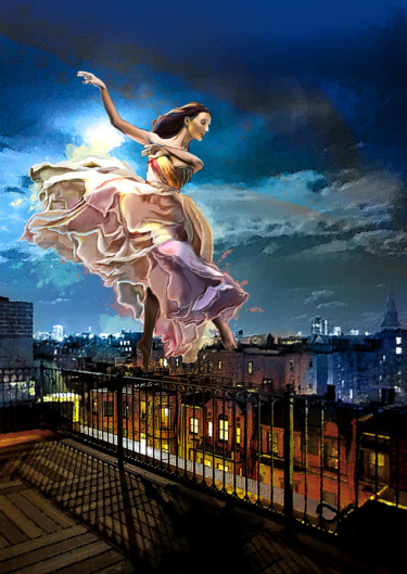 Arte digitale intitolato "walk on the rooftops" da Olha Vicockaya, Opera d'arte originale, Lavoro digitale 2D