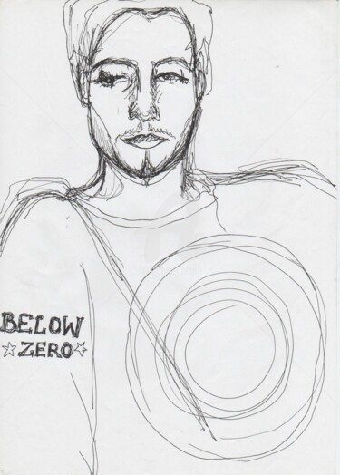 Drawing titled "Below Zero" by Missterre Apocalypse, Original Artwork, Ballpoint pen
