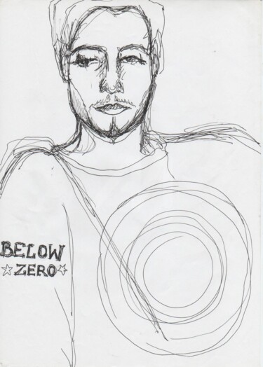 Drawing titled "Below Zero" by Missterre Apocalypse, Original Artwork, Ballpoint pen