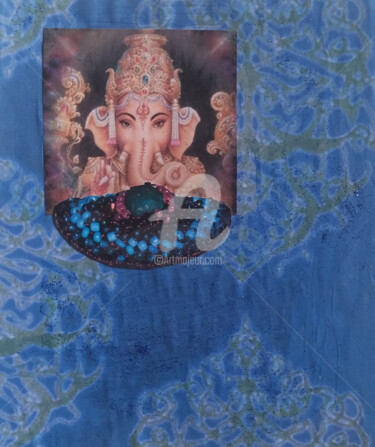 Collages intitulée "Ganesha" par Missterre Apocalypse, Œuvre d'art originale, Découpages