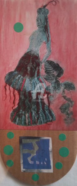 Collages titled "Femme végétale 2" by Missterre Apocalypse, Original Artwork, Paper cutting