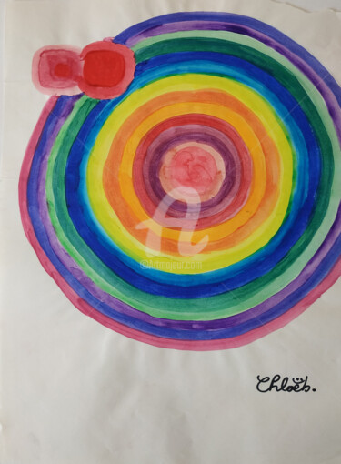 Peinture intitulée "Cercles de couleurs…" par Missterre Apocalypse, Œuvre d'art originale, Encre