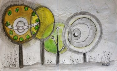 Peinture intitulée "Forêt" par Missterre Apocalypse, Œuvre d'art originale, Acrylique