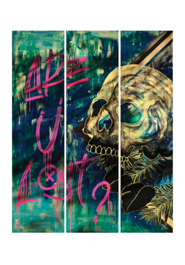 Картина под названием "ARE U LOST ?" - Miss Vitriol, Подлинное произведение искусства, Акрил Установлен на Деревянная рама д…