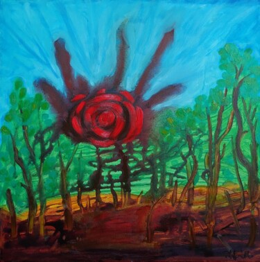 Painting titled "Opstijgen van een b…" by Mister Pi, Original Artwork, Oil