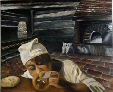 Peinture intitulée "Le boulanger" par Mister5840, Œuvre d'art originale, Huile