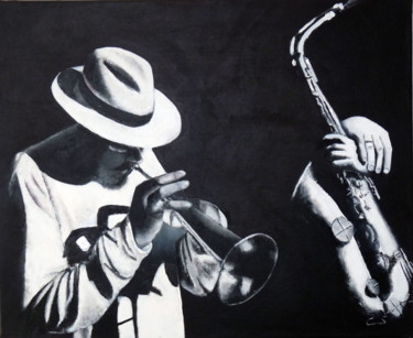 Peinture intitulée "le jazz" par Mister5840, Œuvre d'art originale, Acrylique
