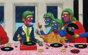 Peinture intitulée "L'Ultima Cena" par Mister Ham, Œuvre d'art originale, Acrylique