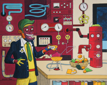 Peinture intitulée "Cuisine moléculaire" par Mister Ham, Œuvre d'art originale, Acrylique