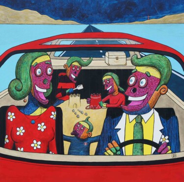 Картина под названием "Route 67" - Mister Ham, Подлинное произведение искусства, Акрил Установлен на Деревянная рама для нос…