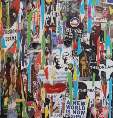 Collages intitulée "Design Obama" par Mister.Mo, Œuvre d'art originale, Collages