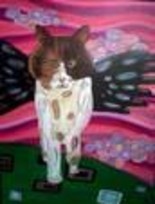 Painting titled "It is Easier to Cat…" by Misti Freeman, Original Artwork