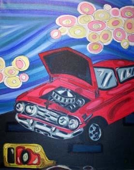 Painting titled "When Your Car Dies…" by Misti Freeman, Original Artwork