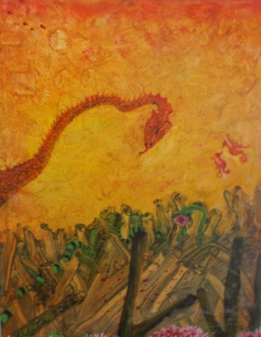 Peinture intitulée "GUARDIANS" par Mita Riotto, Œuvre d'art originale, Huile