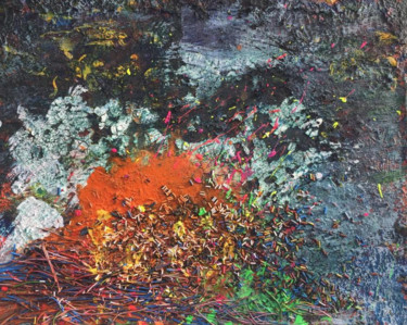 Pittura intitolato "DEEP SUBMERGED LAND…" da Mita Riotto, Opera d'arte originale, Acrilico
