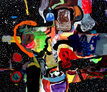 Peinture intitulée "Space Junk”" par Mitchell Rosenzweig, Œuvre d'art originale, Acrylique