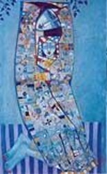 Painting titled "Big American Madonna" by Peter Mitchev, Original Artwork, Oil