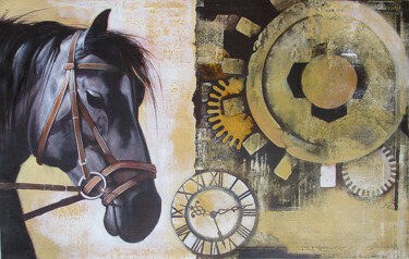 Schilderij getiteld "Chasing The Time_03" door Mithu Biswas, Origineel Kunstwerk, Acryl