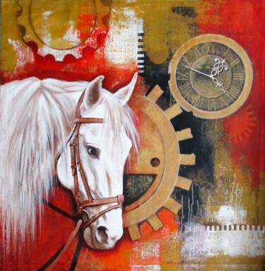 Painting titled "Chasing The Time_04" by Mithu Biswas, Original Artwork, Acrylic