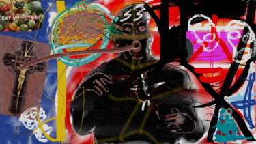 Arts numériques intitulée "eat mr. fruit" par Mi Tina, Œuvre d'art originale, Travail numérique 2D