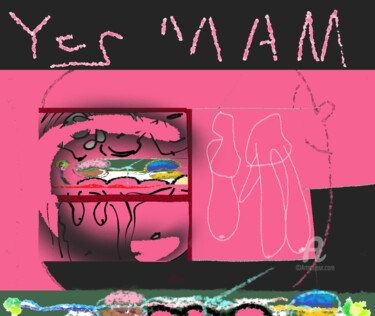 Arts numériques intitulée "yes mam" par Mi Tina, Œuvre d'art originale, Peinture numérique