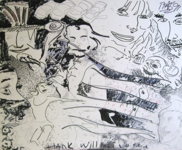 Drawing titled "hank williams was h…" by Mi Tina, Original Artwork, Ink
