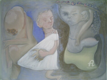 Painting titled "three" by Mi Tina, Original Artwork, Acrylic