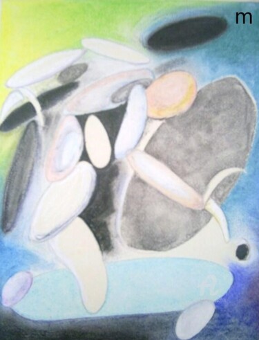 Painting titled "Moon Child" by Mi Tina, Original Artwork, Pastel