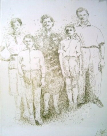 Drawing titled "Family Fair" by Mi Tina, Original Artwork, Ink