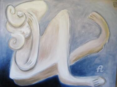 Painting titled "Floating Figure" by Mi Tina, Original Artwork, Acrylic