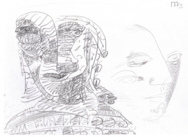 Рисунок под названием "She She" - Mi Tina, Подлинное произведение искусства, Карандаш