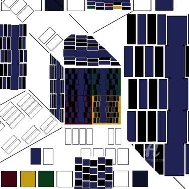 Цифровое искусство под названием "squares, 4-5-6 or 7" - Mi Tina, Подлинное произведение искусства, Цифровая живопись