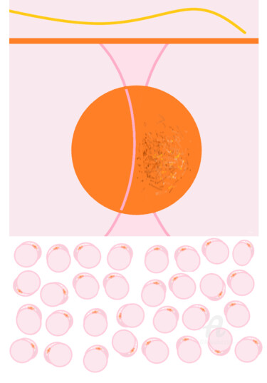 Digitale Kunst mit dem Titel "orange eye pupil sn…" von Mi Tina, Original-Kunstwerk, Digitale Malerei