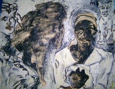 Disegno intitolato "Africa Rising" da Mi Tina, Opera d'arte originale, Olio