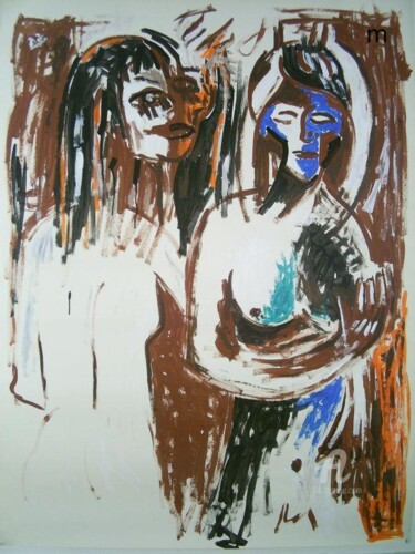 Malerei mit dem Titel "Now Girls" von Mi Tina, Original-Kunstwerk, Öl