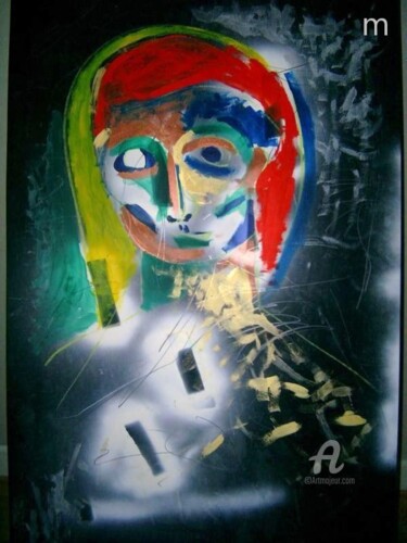 Pittura intitolato "Dark Room" da Mi Tina, Opera d'arte originale, Olio