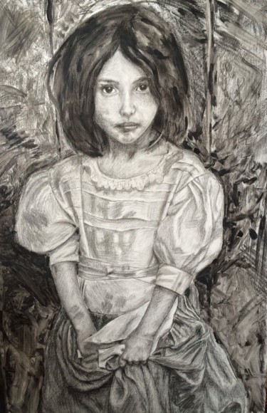 Painting titled "Albanian girl" by Frol Bs, Original Artwork, Acrylic