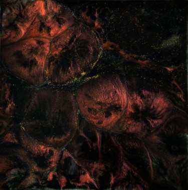 Peinture intitulée ""Au-delà de la nuit…" par Mitty, Œuvre d'art originale, Pigments Monté sur Châssis en bois